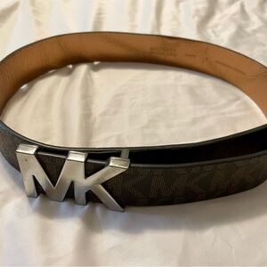 Michael Kors Silver Faux Leather Belt